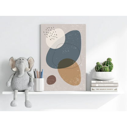 Insigne aluminum prints with muted blue abstract organic shapes