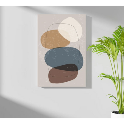 Stunning earthy abstract insigne aluminum print with overlapping ovals