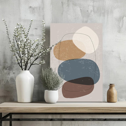 Stunning earthy abstract insigne aluminum print in beige tones
