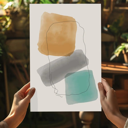 Stunning watercolor abstract on insigne aluminum prints in amber, gray, teal