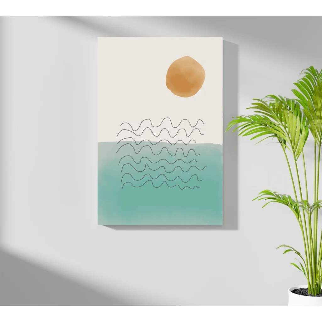 Stunning insigne aluminum prints with golden sun over teal waves