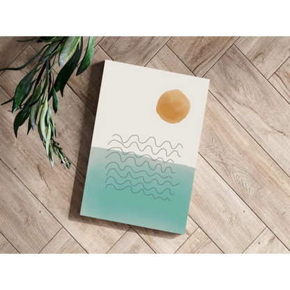 Insigne aluminum prints with golden sun over teal waves