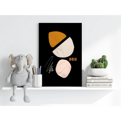 Black canvas abstract geometric warmth insigne aluminum print