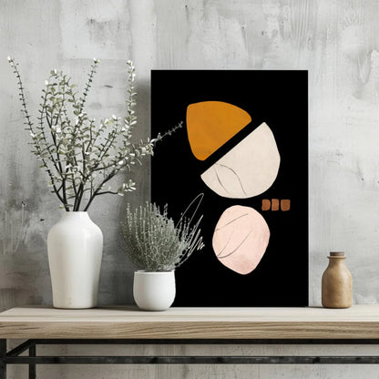 Bold geometric warmth insigne aluminum print in black