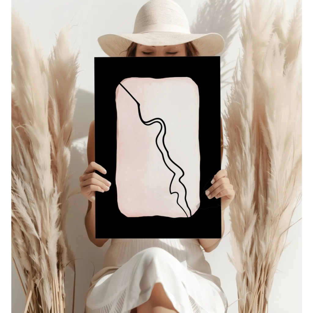 Blush pink wave insigne aluminum print for bold home decor