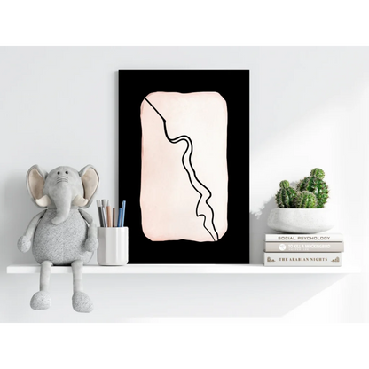 Minimalist blush pink wave on insigne aluminum print for bold decor