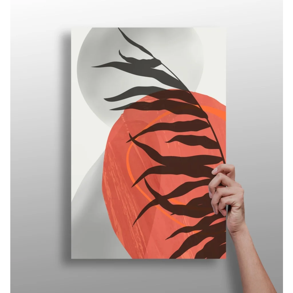 Bold Orange Leaf Insigne Aluminum Prints for Modern Walls | Insigneart USA | vintageantiquesgifts.com