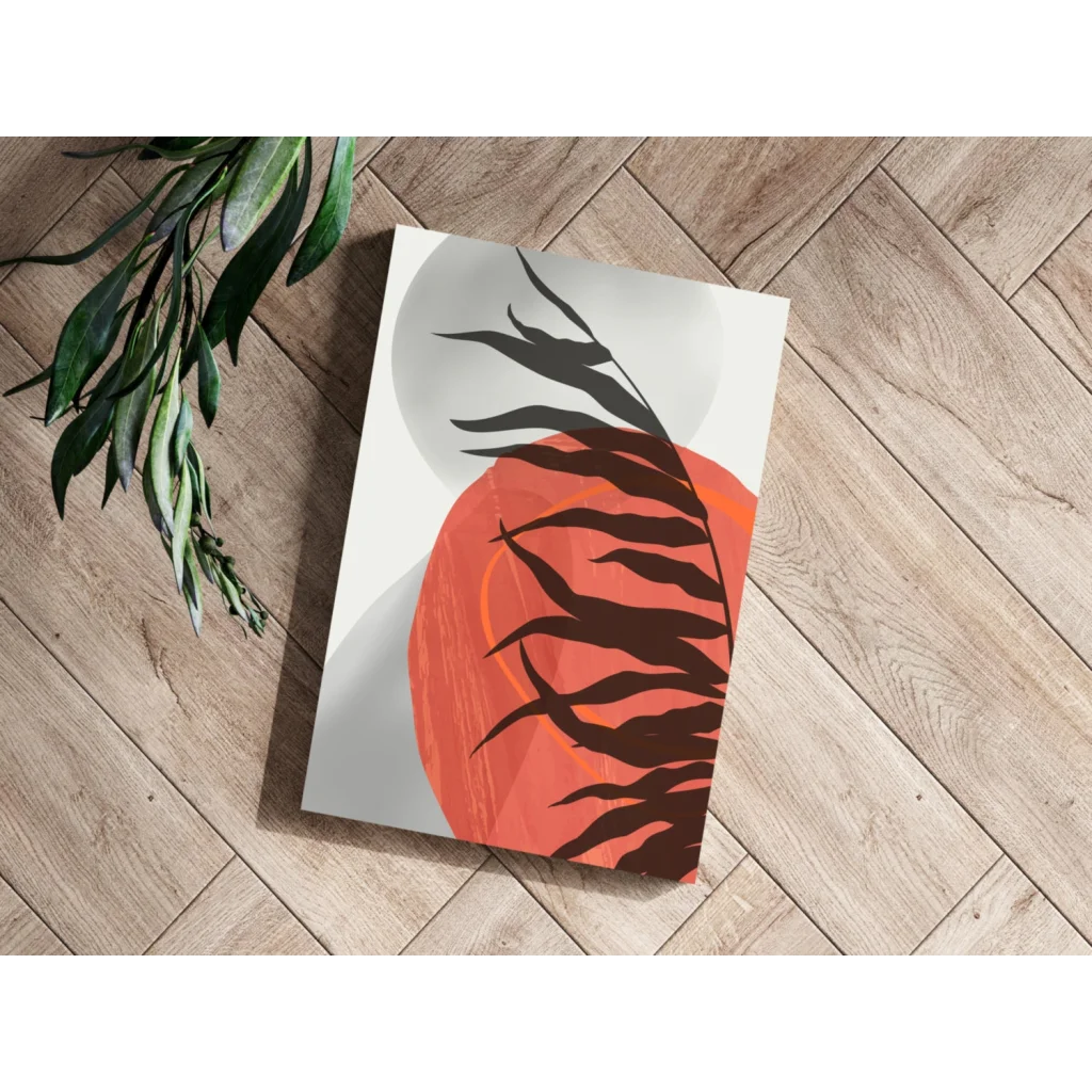 Bold Orange Leaf Insigne Aluminum Prints for Modern Walls | Modern Wall Art Decor | vintageantiquesgifts.com