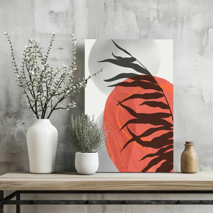Bold Orange Leaf Insigne Aluminum Prints for Modern Walls | Glass Wall Art Print | vintageantiquesgifts.com