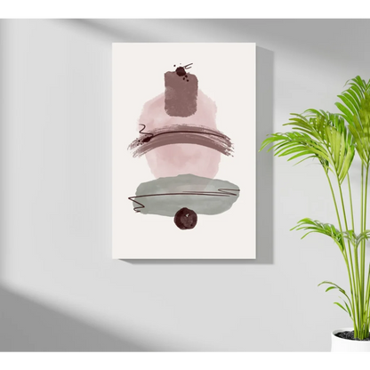 Insigne aluminum prints: minimalist abstract canvas in pink, gray, brown