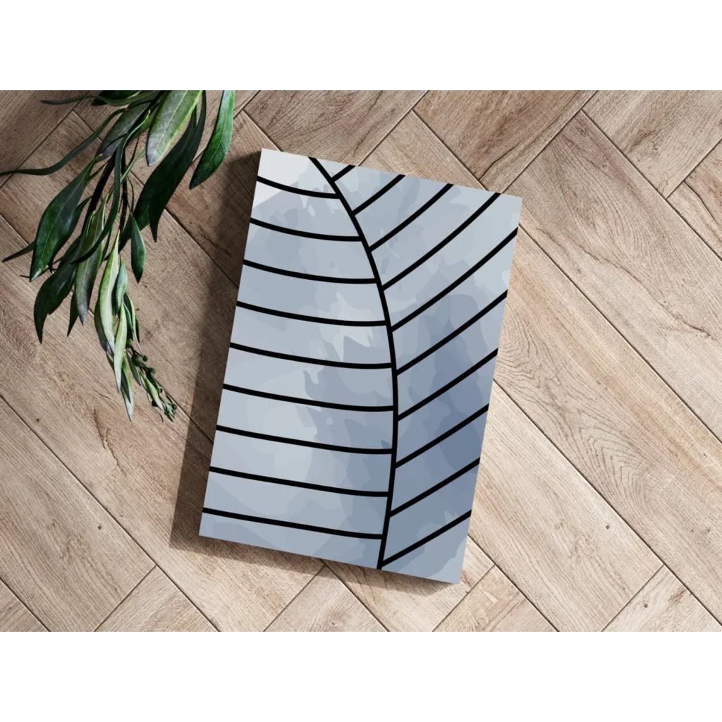 Insigne aluminum prints bold leaf art on gray gradient canvas
