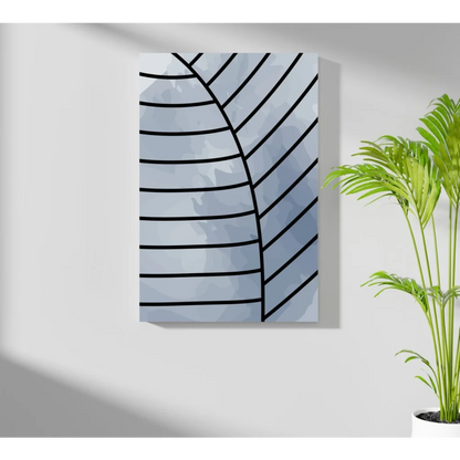 Insigne aluminum prints of bold leaf veins in blue-gray tones
