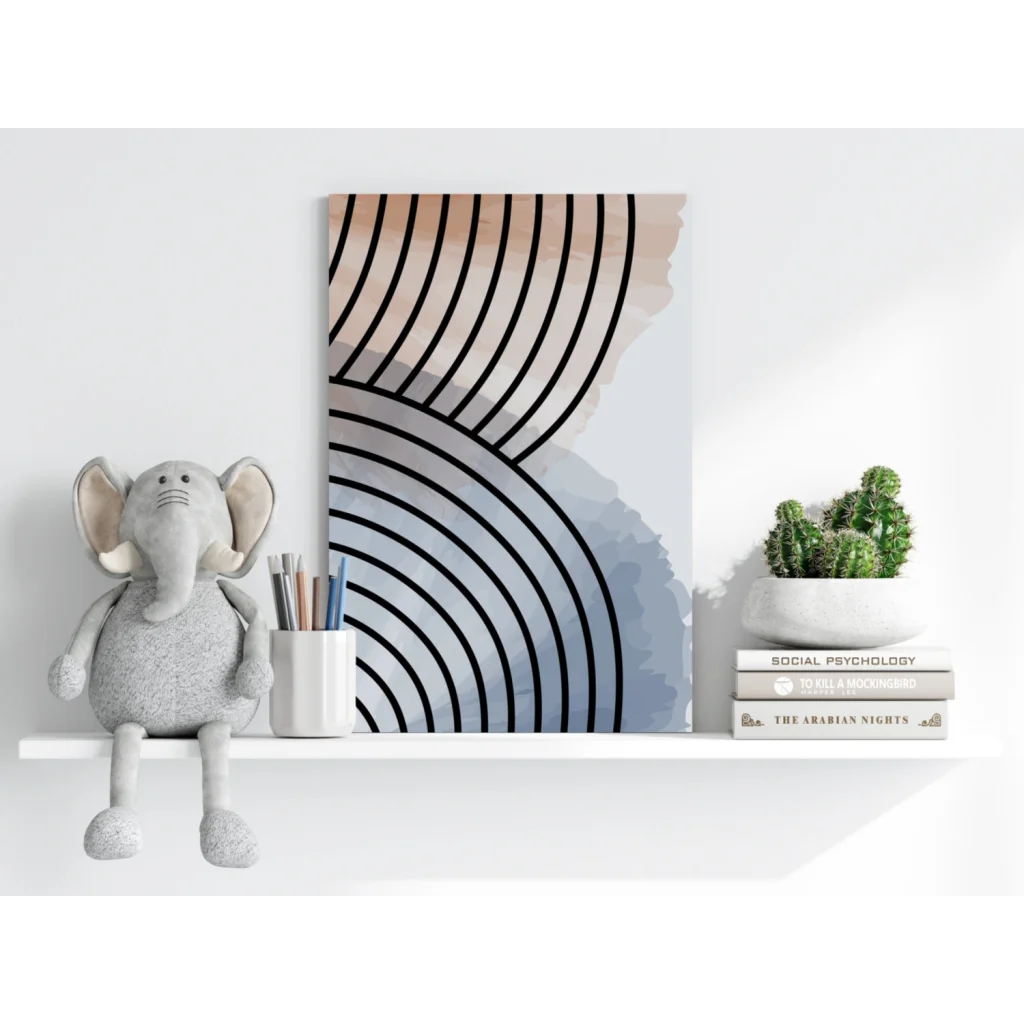 Gray elephant plush toy on insigne aluminum print