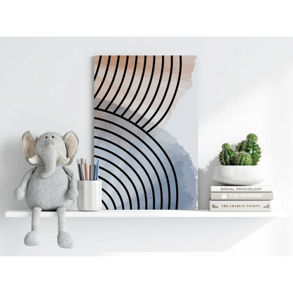 Gray elephant plush toy on insigne aluminum print