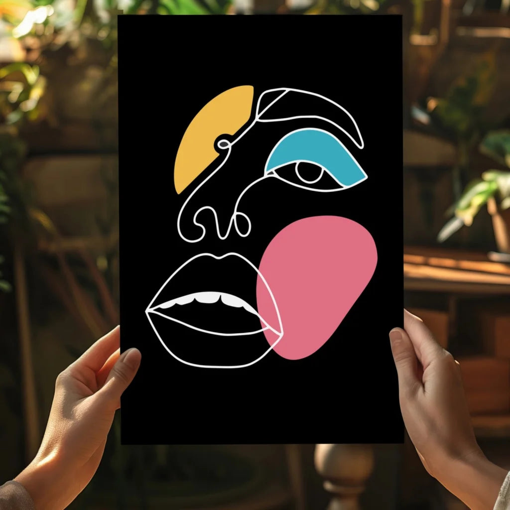 Bold Geometric Face on Insigne Aluminum Print