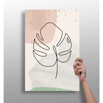 Minimalist monstera leaf insigne aluminum print in pastel paradise