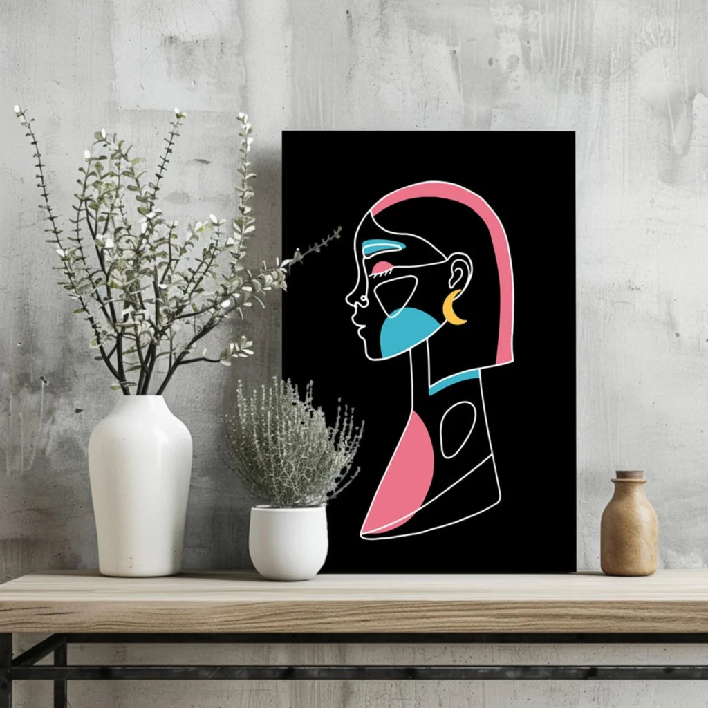 Vibrant Abstract Portrait Insigne Aluminum Prints | Glass Wall Art Print | vintageantiquesgifts.com
