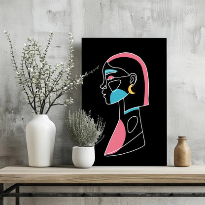 Vibrant Abstract Portrait Insigne Aluminum Prints | Glass Wall Art Print | vintageantiquesgifts.com