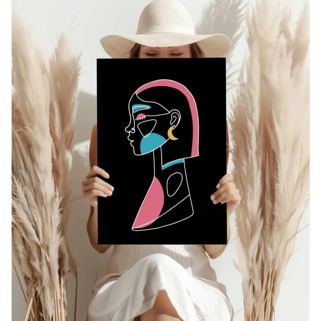 Vibrant Abstract Portrait Insigne Aluminum Prints | Contemporary Home Wall Art | vintageantiquesgifts.com