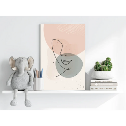 Minimalist blush abstract face on Insigne aluminum print