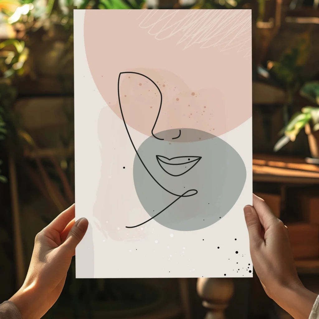 Blush Abstract Face Insigne Aluminum Print minimalist art