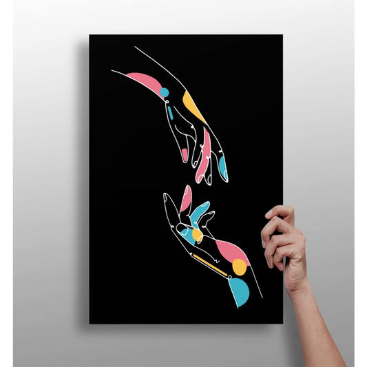 Vibrant Abstract Hands Insigne Aluminum Prints | Insigneart USA | vintageantiquesgifts.com