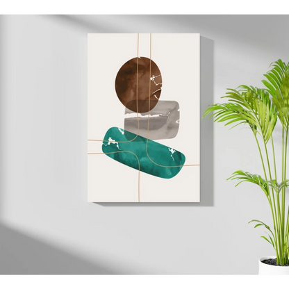 Modern abstract insigne aluminum prints with gold accents and marble vibe