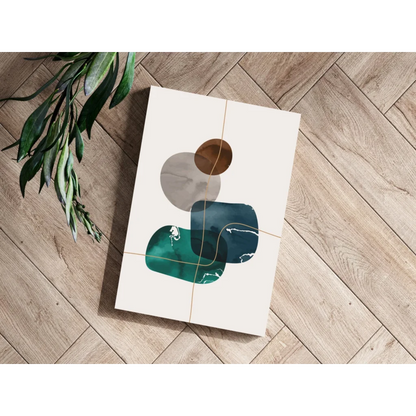 Stunning insigne aluminum prints with teal and bronze circles