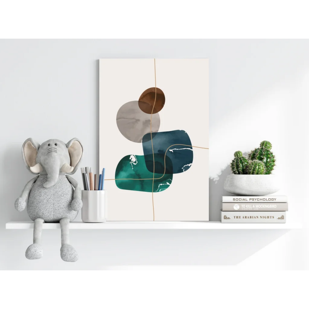 Stunning insigne aluminum prints with teal bronze circle art