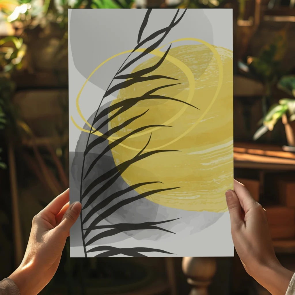 Bold palm fronds silhouette on Insigne Aluminum Prints