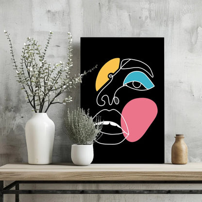 Bold Abstract Face Insigne Aluminum Print | Glass Wall Art Print | vintageantiquesgifts.com