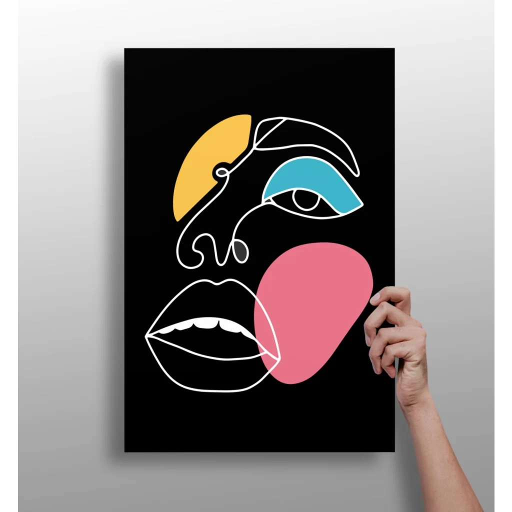 Bold Abstract Face Insigne Aluminum Print | Insigneart USA | vintageantiquesgifts.com