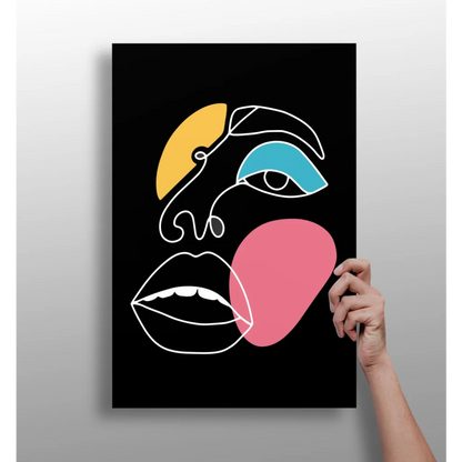 Bold Abstract Face Insigne Aluminum Print | Insigneart USA | vintageantiquesgifts.com