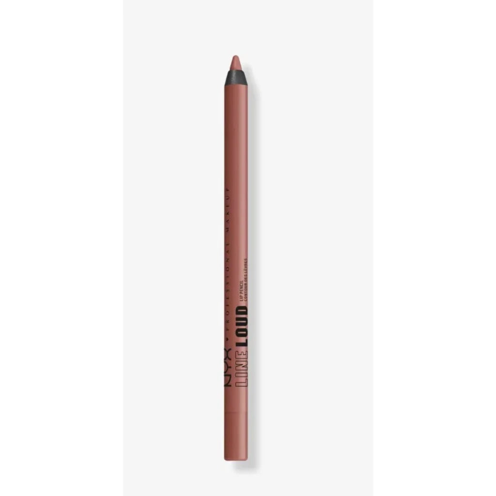 Sleek matte rose-brown Nyx Line Loud longwear lip liner Ambition Statement