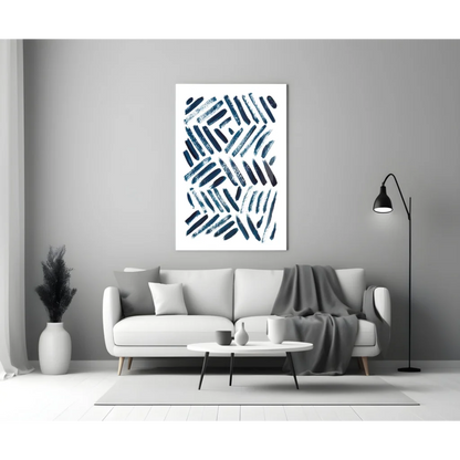 Navy Blue Brushstroke Canvas Wall Art for Modern Spaces | Modern Wall Art Decor | vintageantiquesgifts.com