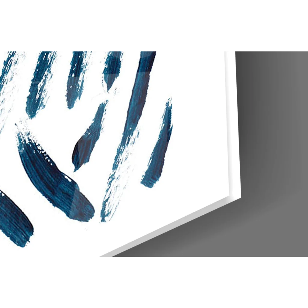 Modern navy blue brushstroke wall art canvas for bold spaces