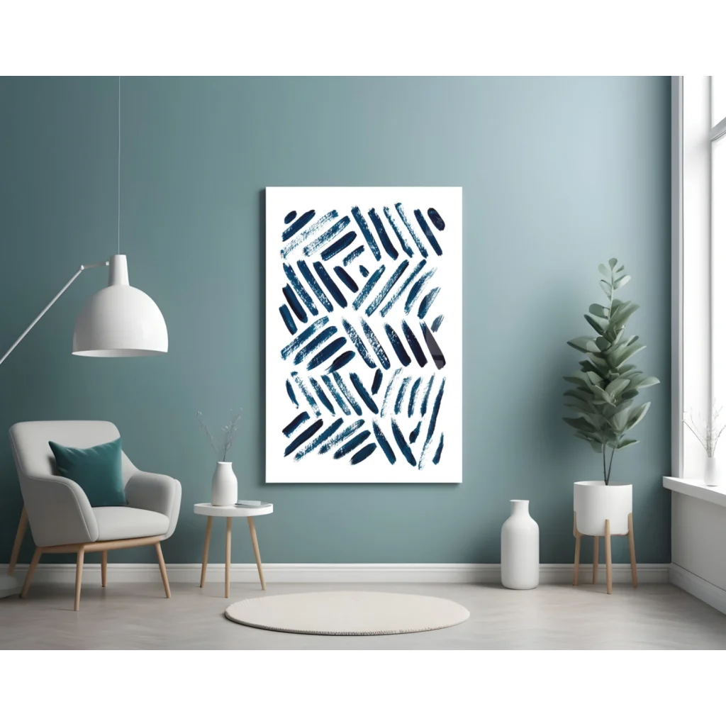 Navy Blue Brushstroke Canvas Wall Art for Modern Spaces | Contemporary Home Wall Art | vintageantiquesgifts.com