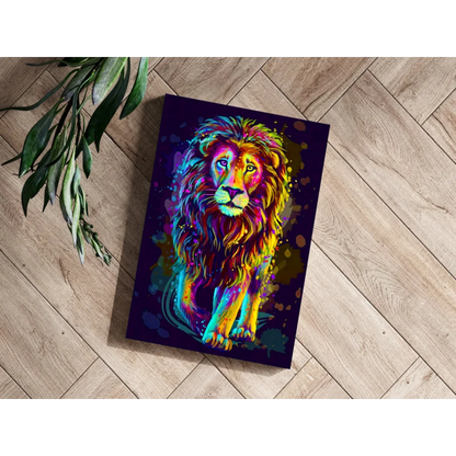 Neon Lion Insigne Aluminum Prints Explode With Color | Modern Wall Art Decor | vintageantiquesgifts.com