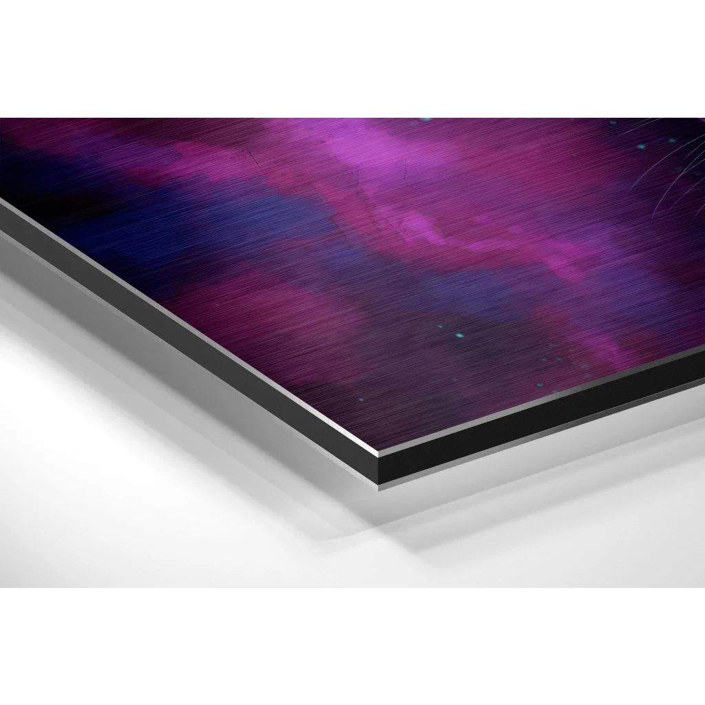 Stunning Brushed Aluminium Dibond Galaxy Lion Wall Art | Glass Wall Art Print | vintageantiquesgifts.com