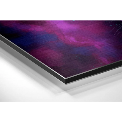 Stunning Brushed Aluminium Dibond Galaxy Lion Wall Art | Glass Wall Art Print | vintageantiquesgifts.com