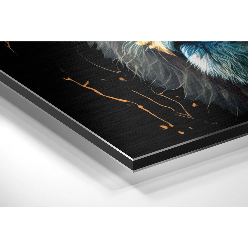 Lion Brushed Aluminum Dibond Wall Art