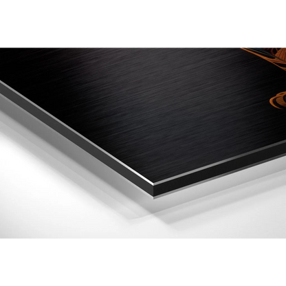 Geometric lion art on brushed aluminium dibond print