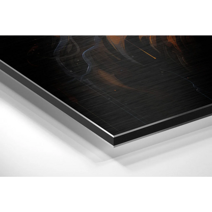 Majestic Lion brushed aluminium dibond wall art with glossy black print