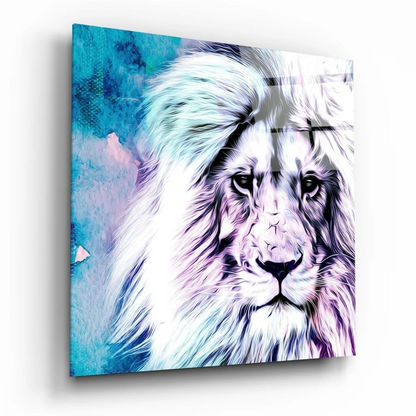 Vibrant Purple Lion Canvas Wall Art With Flowing Watercolor Design | Insigneart USA | vintageantiquesgifts.com