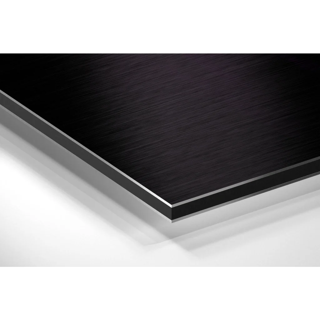 Stunning brushed aluminium dibond art with black brushed metal panel