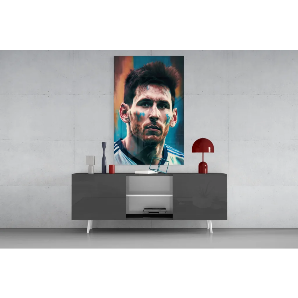 Lionel Messi canvas wall art poster on wall 24x36