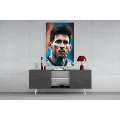 Lionel Messi canvas wall art poster on wall 24x36
