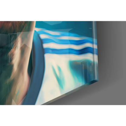 Lionel Messi wall art poster 24x36 with blue stripes and green accents