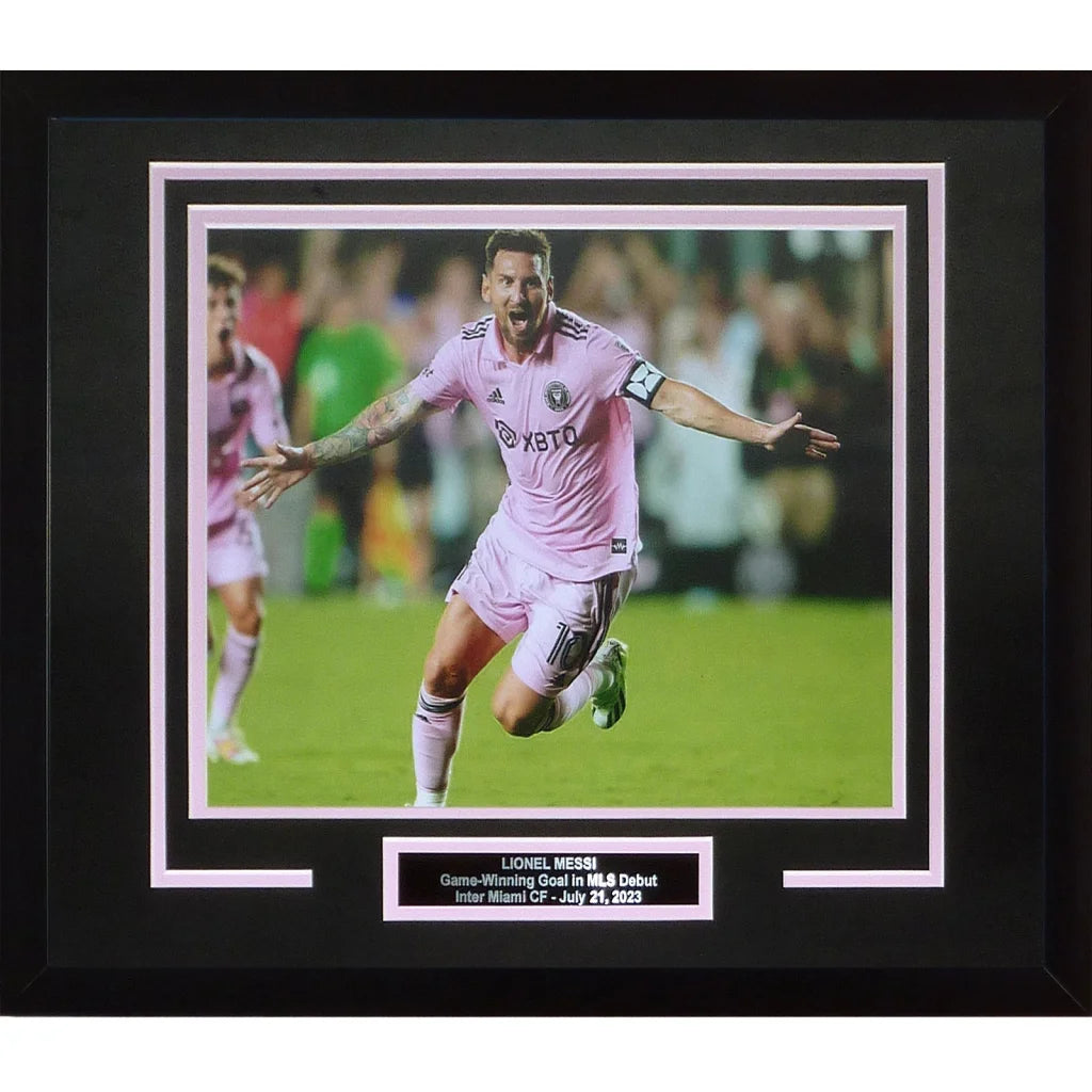 Lionel Messi Inter Miami MLS goal deluxe framed 11x14 photo
