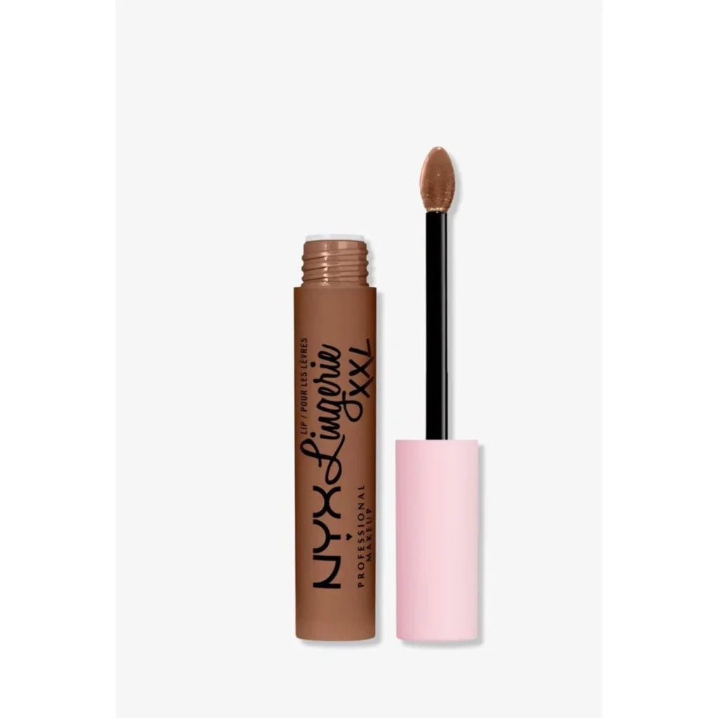 Lip Lingerie XXL hot caramelo brown matte liquid lipstick with black wand